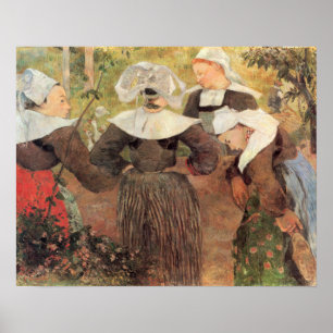 Póster Four Breton Women by Paul Gauguin