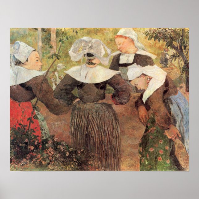 Póster Four Breton Women by Paul Gauguin (Frente)