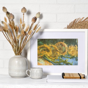 Póster Four Cut Sunflowers by Vincent van Gogh, Fine Art