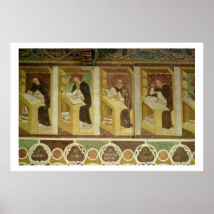 Póster Four Dominican Monks at their Desks, from the cycl