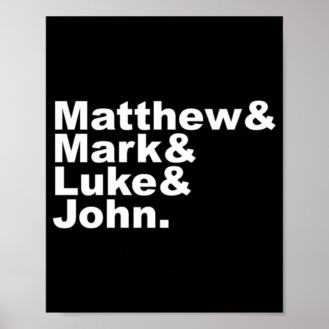 Póster Four Gospels Matthew Mark Luke John Bible  (Frente)