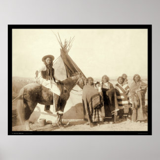 Póster Four Lakota Indian Women in front of Tipi SD 1891
