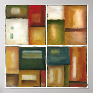 Póster Four Paneled Painting by Jennifer Goldberger