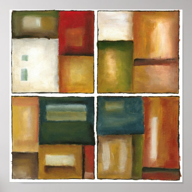Póster Four Paneled Painting by Jennifer Goldberger (Frente)