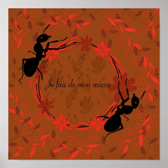 Póster fourmi, afirmación positiva, frase inspiradora (Frente)
