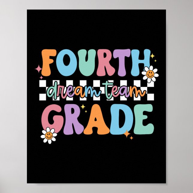 Póster Fourth Grade Dream Team Back To School 4th Grade T (Frente)