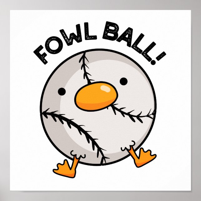 Póster Fowball Funny Sports Pun (Frente)