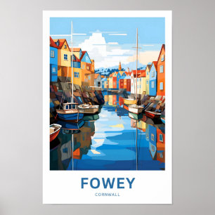 Póster Fowey Cornwall Travel Print