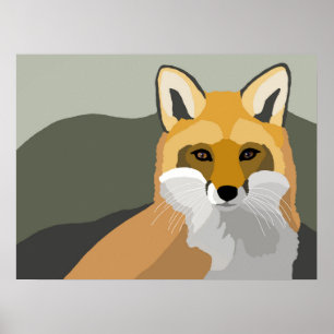 Póster Fox 2 Diseño de animales