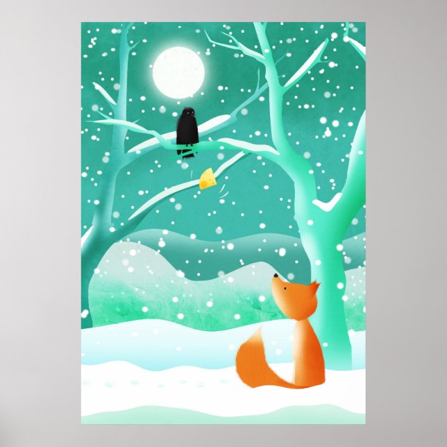 Póster Fox and the crow - framed print (Frente)