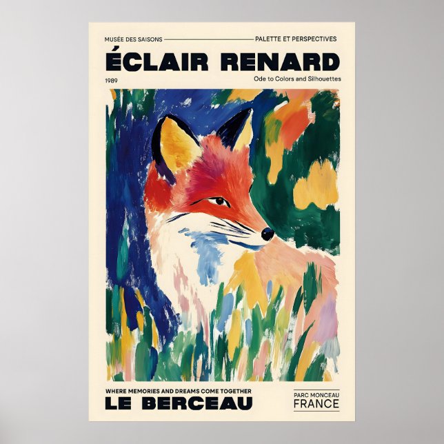 Póster Fox Art Print Éclair Renard French Exhibition (Frente)