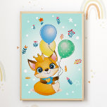 Póster Fox Birthday Kids Room Poster Nursery Print<br><div class="desc">Nuestros posters de enfermería son un verdadero observador. Los motivos dulces son el regalo perfecto para el nacimiento o la ducha de bebé. Las encantadoras imágenes de la guardería pueden inspirar la imaginación de los niños y fomentar la creatividad.</div>