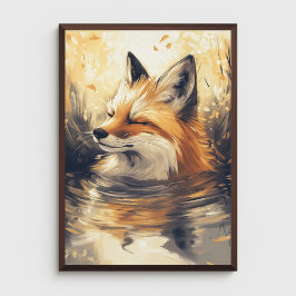Póster Fox Chilling en la pintura del agua