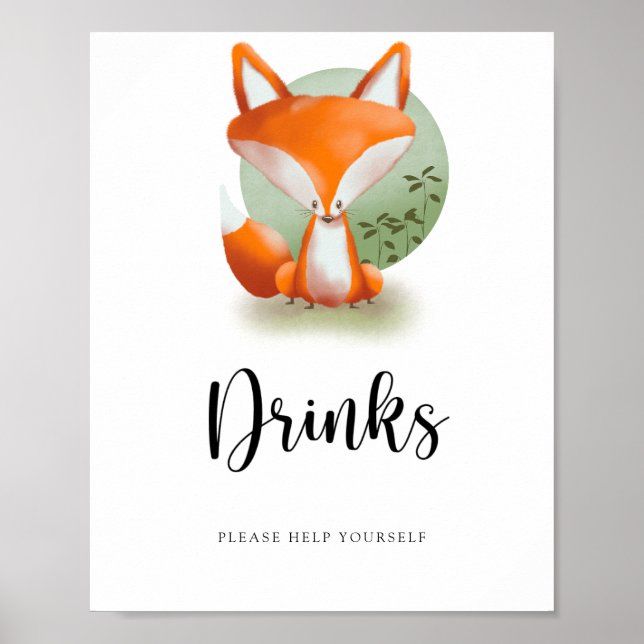 Póster Fox Cub - Drinks help yourself (Frente)