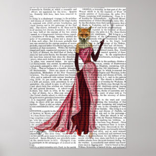 Póster Fox de glamour en rosa