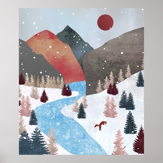 Póster Fox de la caza de invierno (Frente)