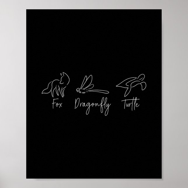 Póster Fox Dragonfly Turtle Trump Meme Minimalist  (Frente)