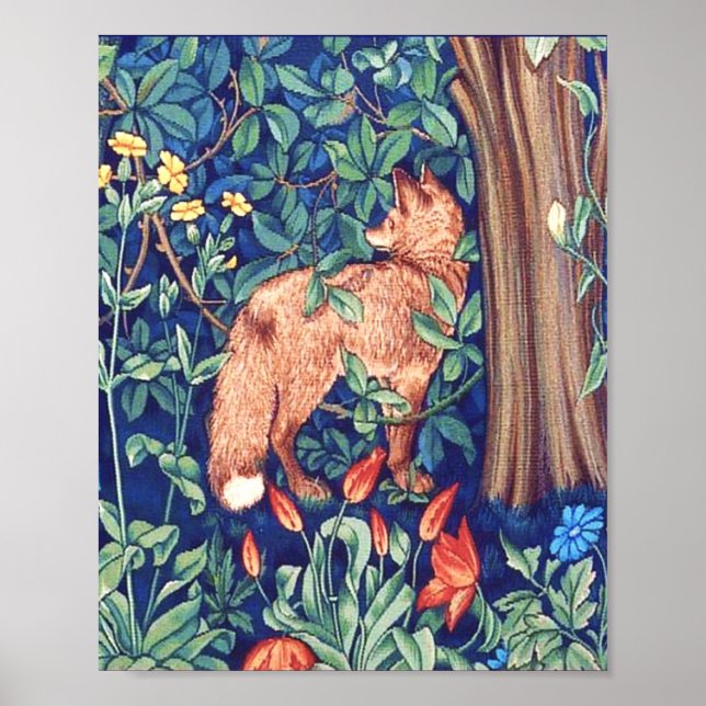 Póster Fox En El Bosque William Morris (Frente)