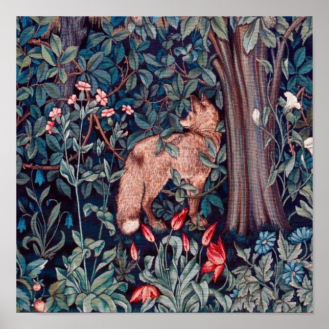 Póster Fox en el bosque, William Morris (Frente)
