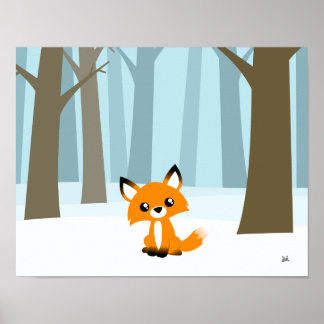 Póster Fox en el Poster Forestal