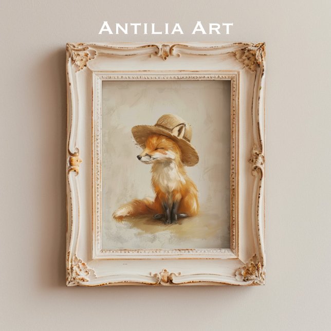 Póster Fox en Gorra capricho animal de bosque virgen (Subido por el creador)