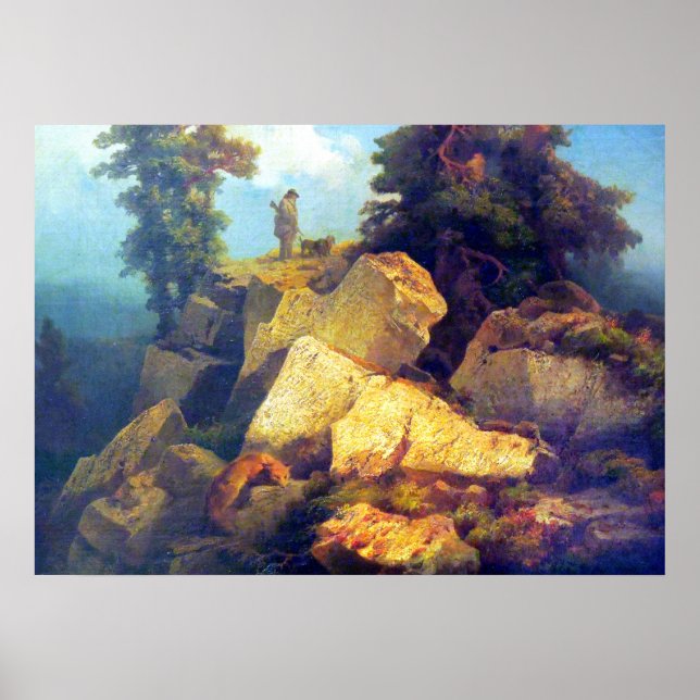 Póster Fox Hunt Josef Navrátil Después De 1850 (Frente)