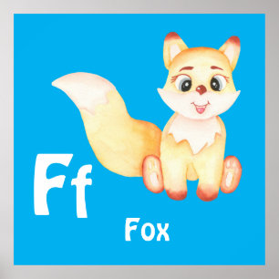 Póster Fox personaliza ABC: Letra F - Añadir tu nombre