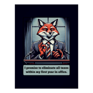 Póster Fox presidencial - Gracioso animal satírico