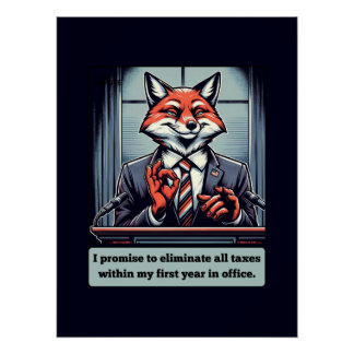 Póster Fox presidencial - Gracioso animal satírico