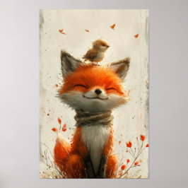 Póster Fox Print sonriente