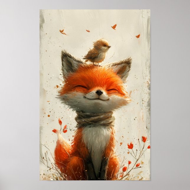 Póster Fox Print sonriente (Frente)