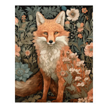 Fox roja en un jardín inglés victoriano