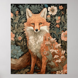 Póster Fox roja en un jardín inglés victoriano