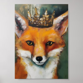 Póster Fox roja en una corona