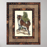 Fox Rústica pisando un tronco de árbol