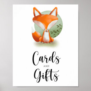 Póster Fox - tarjetas y regalos de bebé ducha
