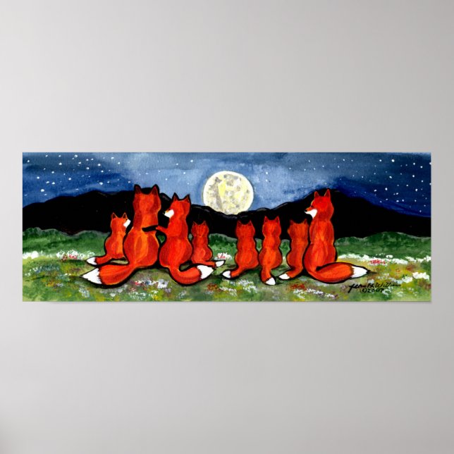 Póster Foxes Familia Fox viendo la noche de la Poster de  (Frente)