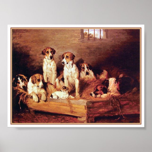 Póster Foxhounds and Terriers de John Emms (Frente)