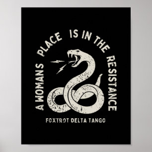 Póster Foxtrot Delta Tango Resistir Anti Trump Serpiente 