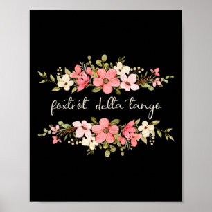 Póster Foxtrot Tango Delta Mujeres Floral Groovy Vintage