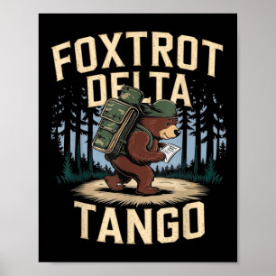 Póster Foxtrots Deltas Tangos Funny Resist Bear