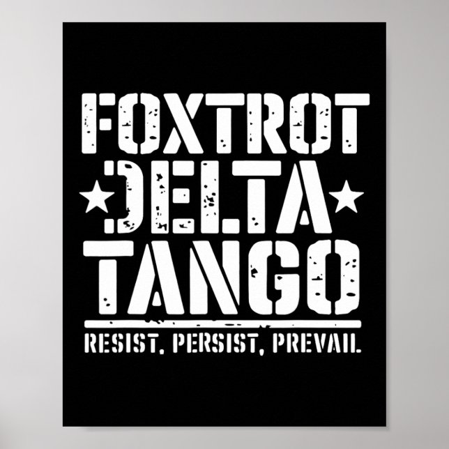 Póster Foxtrots Deltas Tangos Funny Resist Bear 1 (Frente)