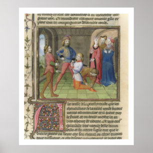Póster Fr.120 f.522v el Knighting de Lancelot del '