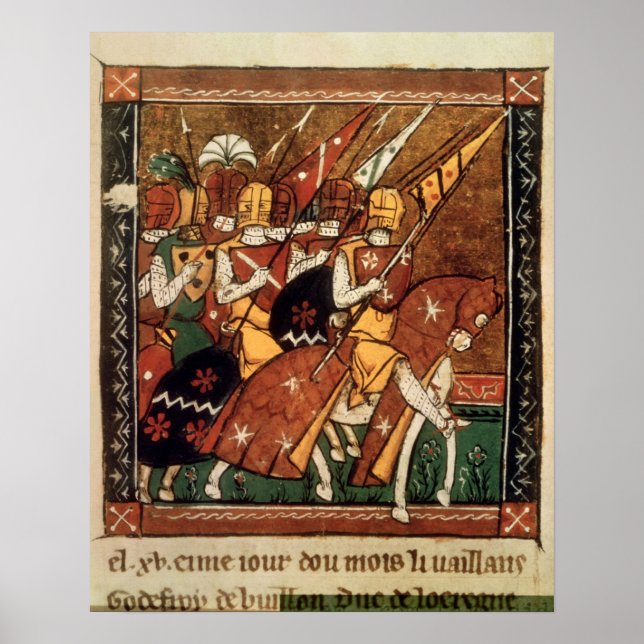 Póster Fr 9084 f.20v: Caballeros a caballo (Frente)