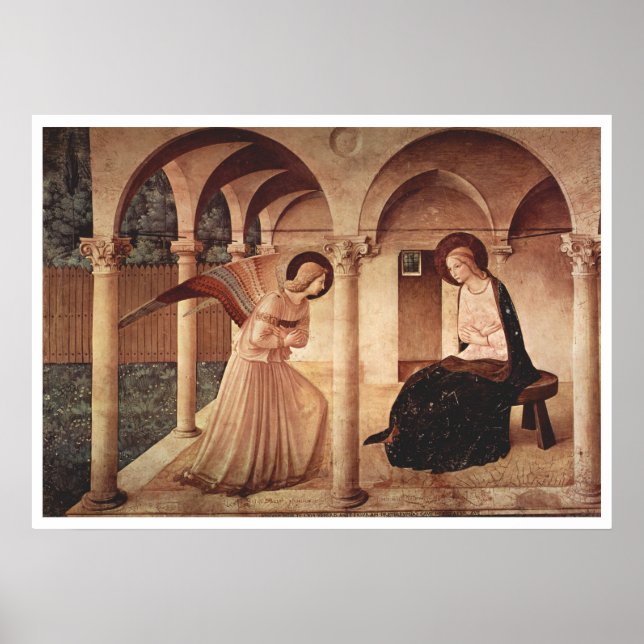 Póster Fra Angelico - Anunciación (Frente)