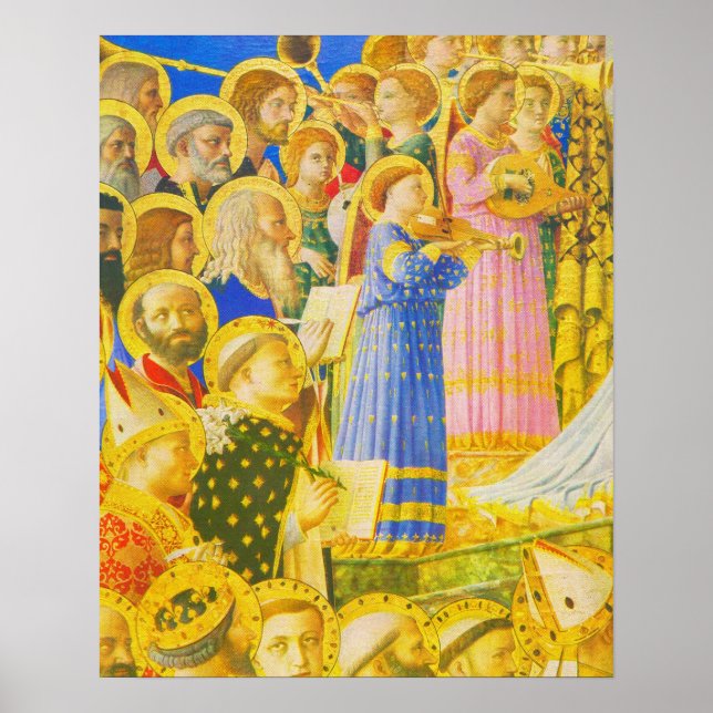 Póster Fra Angelico, Coro de santos y ángeles (Frente)