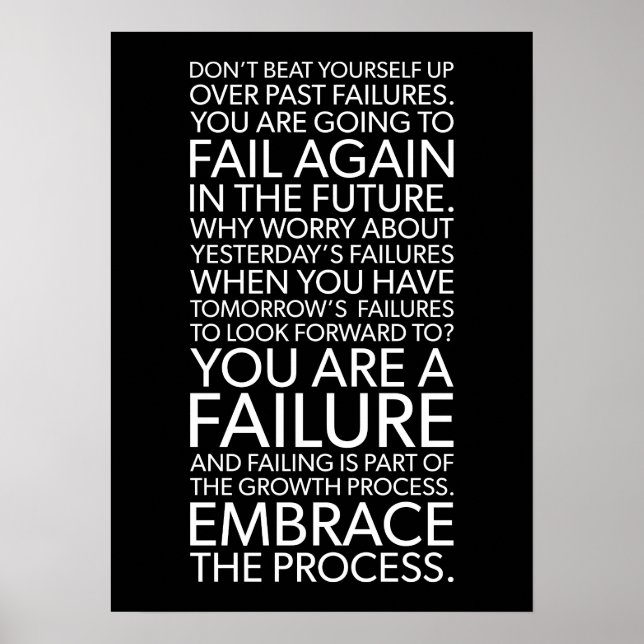 Póster Fracaso Abraza El Proceso, Gimnasio, Hustle, Éxito (Frente)