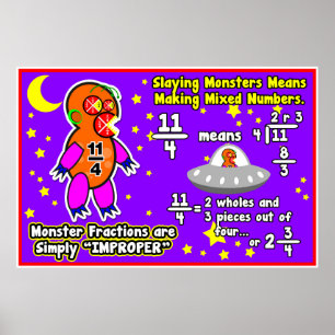 Póster Fracción inapropiada = Tarjetas Poster/anclaje