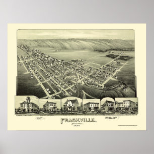 Póster Frackville, Mapa Panorámico PA - 1889