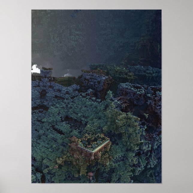 Póster Fractal 3D de la Fortaleza (Frente)